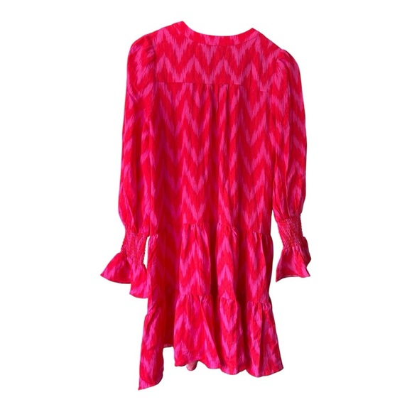 Tuckernuck Pomander Place Hot Pink Ikat Kenzo Dress Women’s Size XS Tiered - Picture 5 of 14